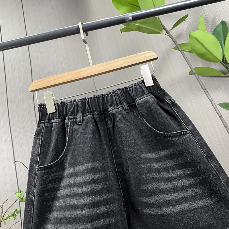 DIMANAF Plus Size 2025 Summer Jeans Women Shorts Pants Elastic Short High Waist Casual Basic Loose Pants Maxi