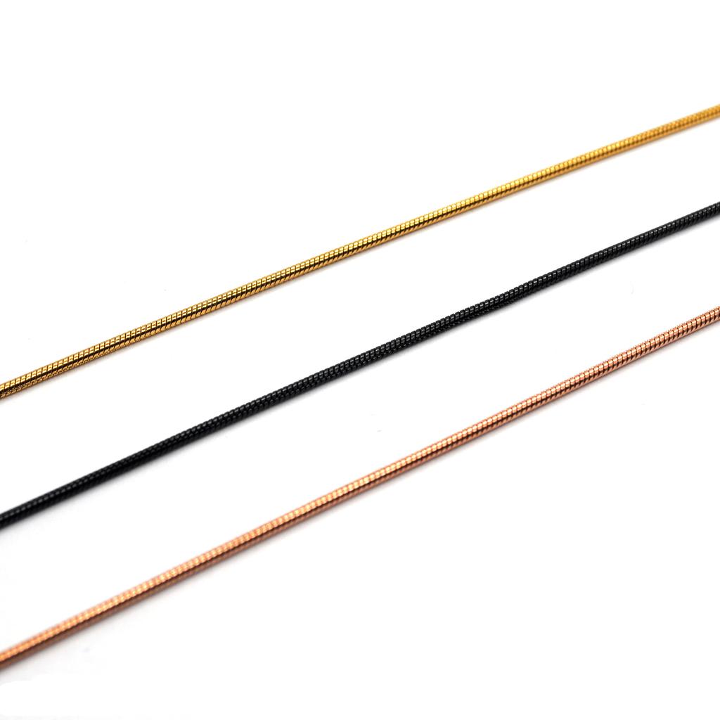 Нержавеющая сталь, гальваническое покрытие, розовое золото, круглая цепочка в виде змеи, аксессуары унисекс, цепочка, ожерелье из змеиной кости