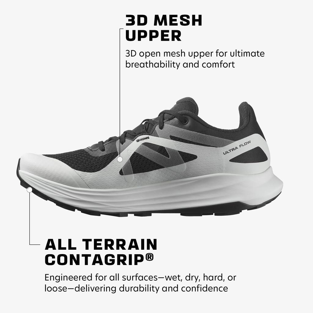 Кроссовки Trail Running ULTRA FLOW Shade cm [Salomon] мужские, черные/серые/тихие 27,0