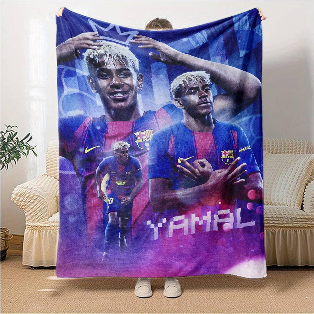 Yamal Fc Celebration printed flannel breathable and warm blanket, a stylish home gift, suitable for home, office and bedspread use. 0710a11