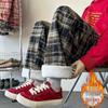 2024 Autumn/Winter Men's Trendy Plaid Woolen Loose Straight Trousers
