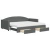 VidaXL Daybed with Trundle and Drawers Dark Grey 90x200 Cm Fabric 3197243