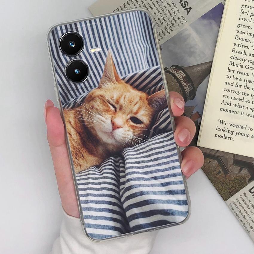 Прозрачный чехол для телефона для Vivo Y36 Y22S Y33 Y35 Y37 Y27 Милый утиный узор Мягкий силикон Высокое качество Устойчивый к царапинам Защитный чехол для Vivo Чехлы