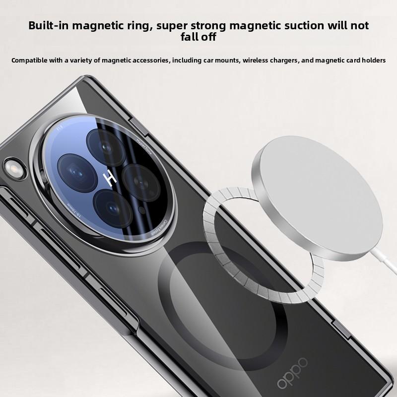 Чехол для OPPO Find N6 Жесткий Прозрачный Магнитный Беспроводная зарядка Шарнир Пленка Защитная Задняя Крышка Для OPPO Find N6 Оболочка Телефона