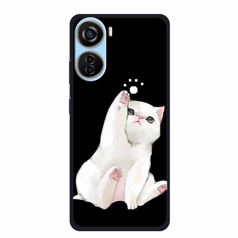 Черный силиконовый чехол для ZTE Blade V50 Design 5G Libero 5G IV V41 Vita Axon 40 lite Чехол для телефона Мультяшный кот Мягкая задняя крышка Coque
