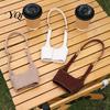 Leather Handle Cup Sleeve Plush Coffee Sleeve, Hand Strap Soft Insulated Holder, Reusable Cozy Retro Style Warmer for Autumn And Winter Daily Use Wrap