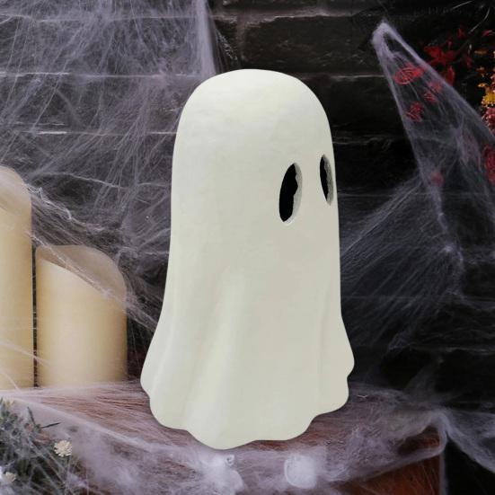 Фигурка призрака на Хэллоуин, жуткая маленькая белая статуэтка призрака из смолы, настольное украшение для дома на Хэллоуин, для украшения полок и столов.
