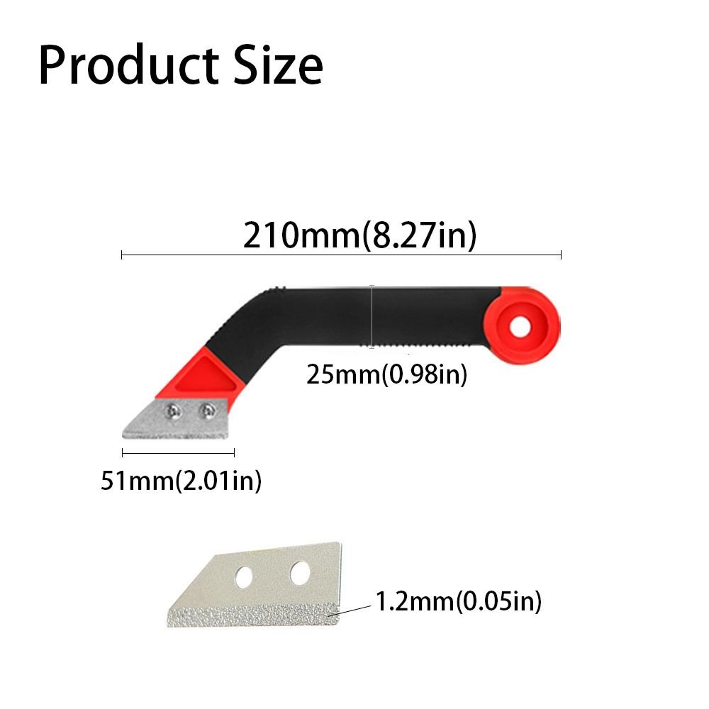 Angled-Design Tile Grout Remover Plastic Handle Broken Particle Chip Joint Rake Scraper Dry Cement Ceramic Tile Cleaning Tool