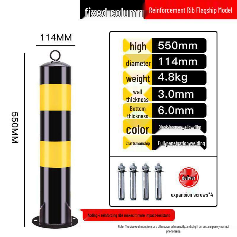 Reflective Steel Anti-Collision Post: Removable Ground Pile for Road Block Isolation and Parking Safety
