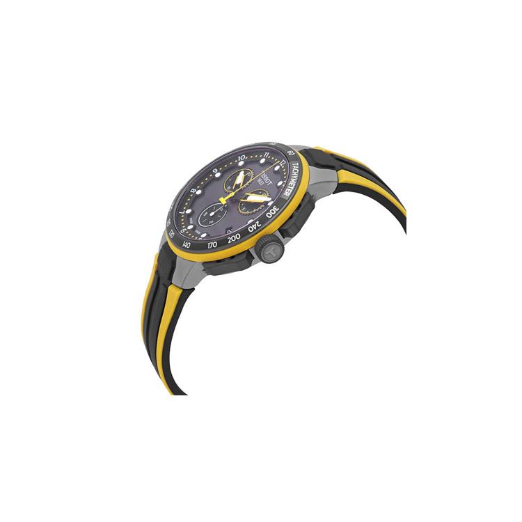 Tissot Часы коллекции Race Кварцевый механизм Мужские часы Часы 43 мм Черный циферблат Корпус из нержавеющей стали T111.417.37.057.00