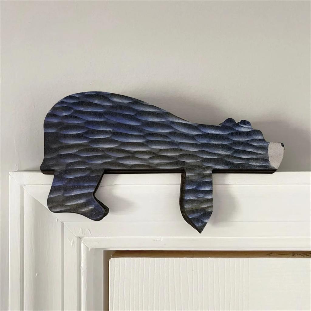 Creative Animal Door Top Wooden Decoration Sleeping Cute Brown Bear Fashion Home Living Room Bedroom Office Door Decoration
