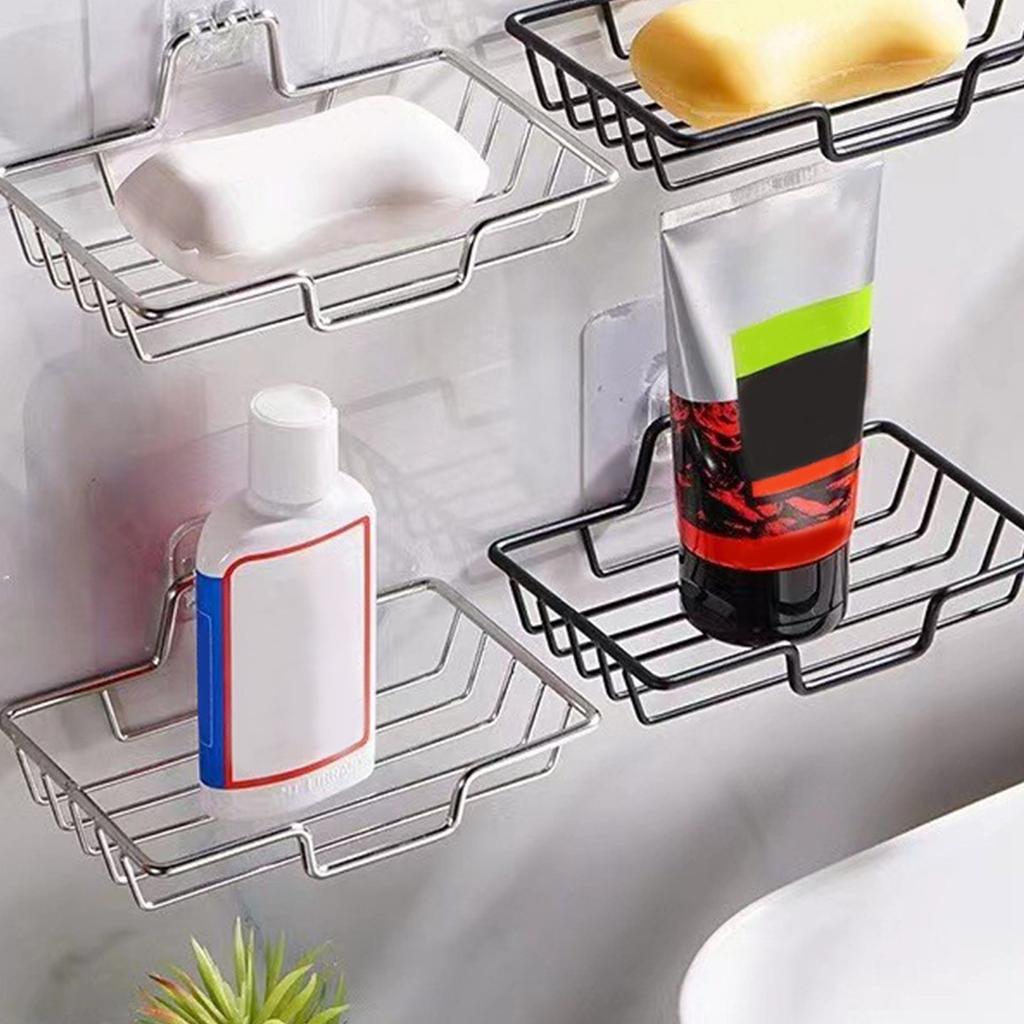 Мыльница на стене для душа, полка с защитным чехлом для мыла, мыльница из нержавеющей стали с клеем и 1 крючком