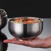 Двойные стенки из нержавеющей стали суповая миска контейнер для еды на завтрак корейский рисовый салат миска для рамена металлическая посуда кухонные принадлежности