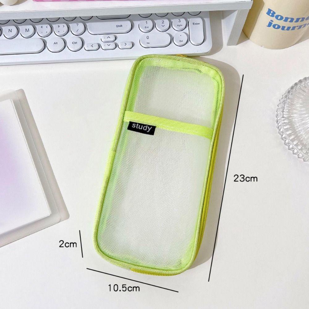 Многофункциональный прозрачный пенал Прозрачная дорожная косметичка Сетчатый пенал Школьные принадлежности