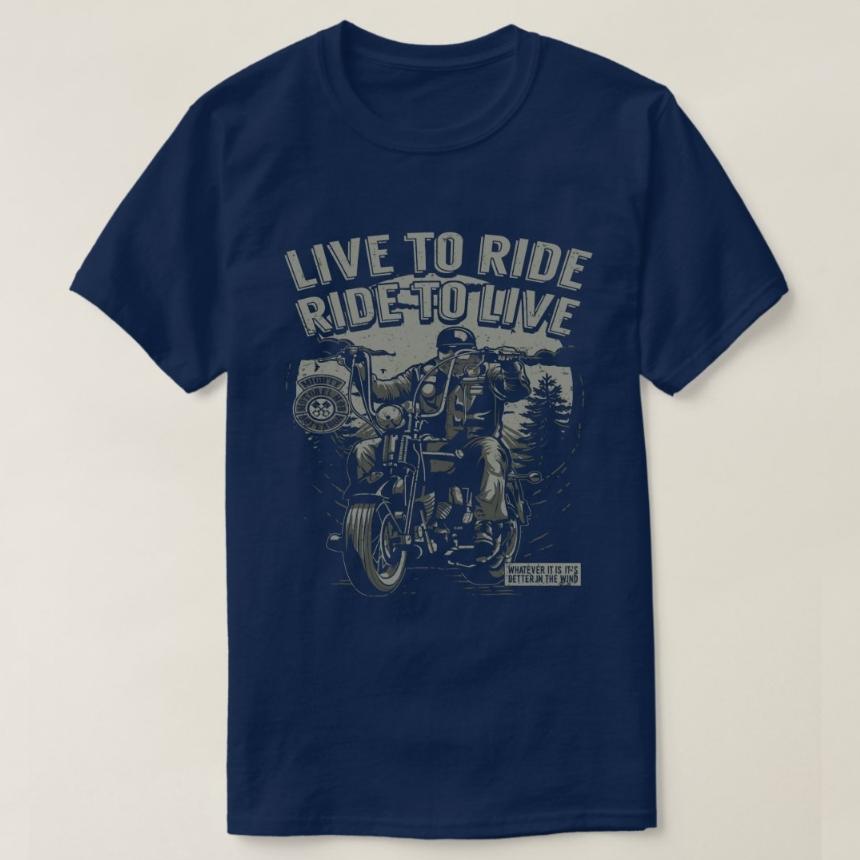 Live To Ride Ride To Live Retro Motorcycle Rider TShirt 100 Cotton ONeck Short Sleeve summerCasual Mens Tshirt Size S3XL