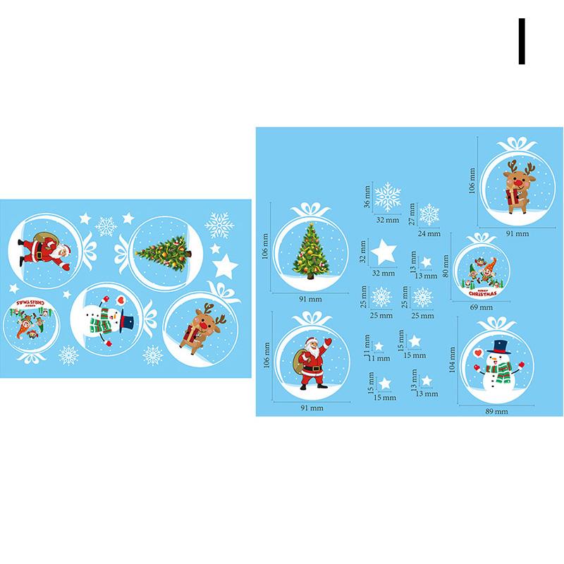 1шт мультфильм 20*30см рождественский подарок домашний декор наклейка на окно Санта-Клаус настенные наклейки наклейки