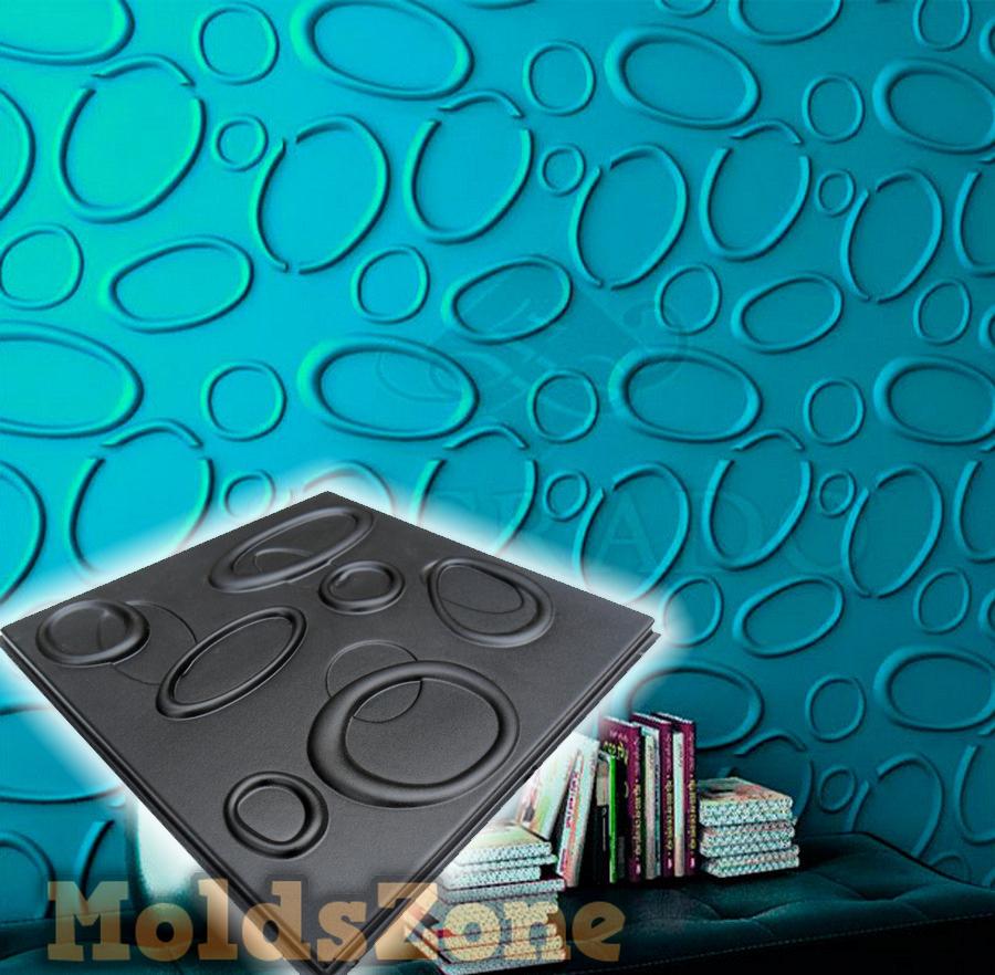 3D Wall Panel Mold for Gypsum, Plaster or Concrete Tile for Decorative Wall Panels 'Space'