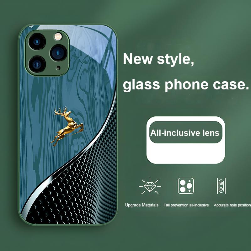 Элегантный золотой олень с текстурой дерева для Iphone 15 14 13 12 Mini 11 Pro Max X XS XR 7 8 Plus 2020 22 SE закаленное стекло чехол для телефона