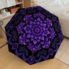 1 шт. Мандала фиолетовый узор Зонт Автоматическое открытие и закрытие Зонт, Высококачественный зонт, Идеальный подарок для нее 346