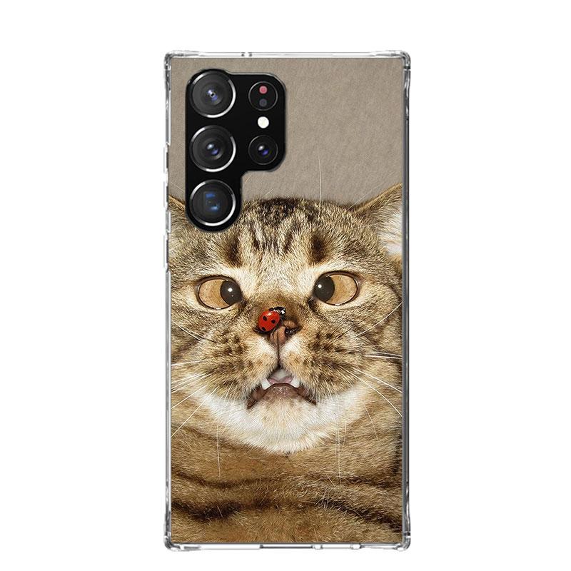 Смешные мемы с котиками Чехол для телефона Samsung Galaxy S26 S25 Edge S24 S23 FE S22 Ultra S21 Plus S20 + Fundas Cover Coque Galaxy S25