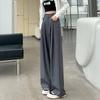 Модные новые женские прямые широкие брюки с высокой талией, простые офисные женские однотонные повседневные брюки, свободные элегантные облегающие женские брюки с карманами 25625