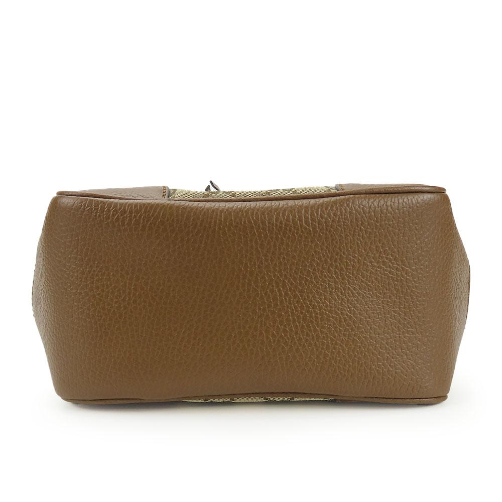 Used GUCCI Handbag 449241 leather/GG Canvas Brown Beige 2WAY