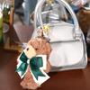 Soft Bowknot Bear Plush Toy Fluffy Bear Bag Pendant Creative Little Bear Keychain  Kids Gifts