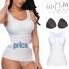 Genie Wirefree Body Shaper Cami with Pads - Tummy Control Sports Vest