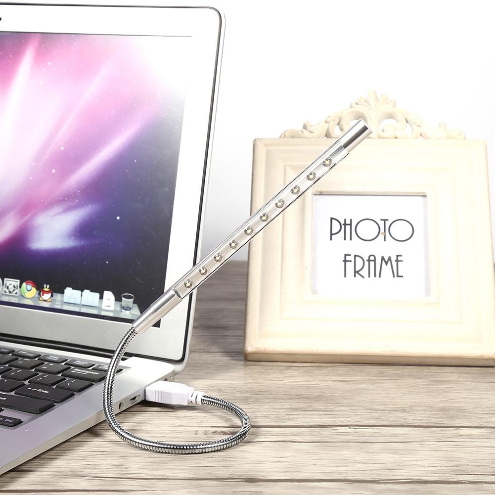 5V Гибкая USB светодиодная лампа для чтения Фонарик Для ноутбука ПК Компьютера Клавиатуры Черный