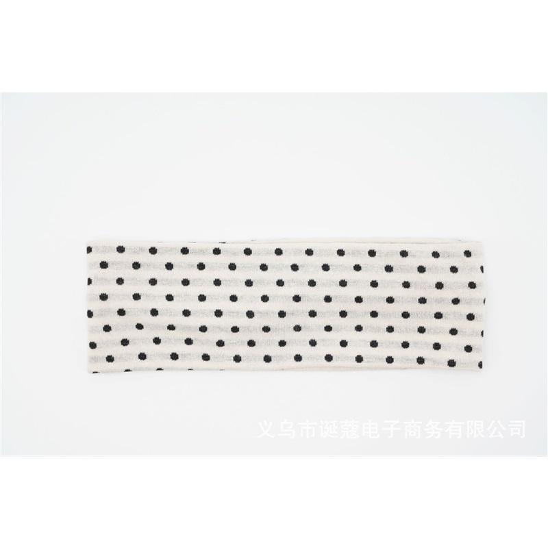 Wave point versatile wide edge elastic knitted fabric headband for women