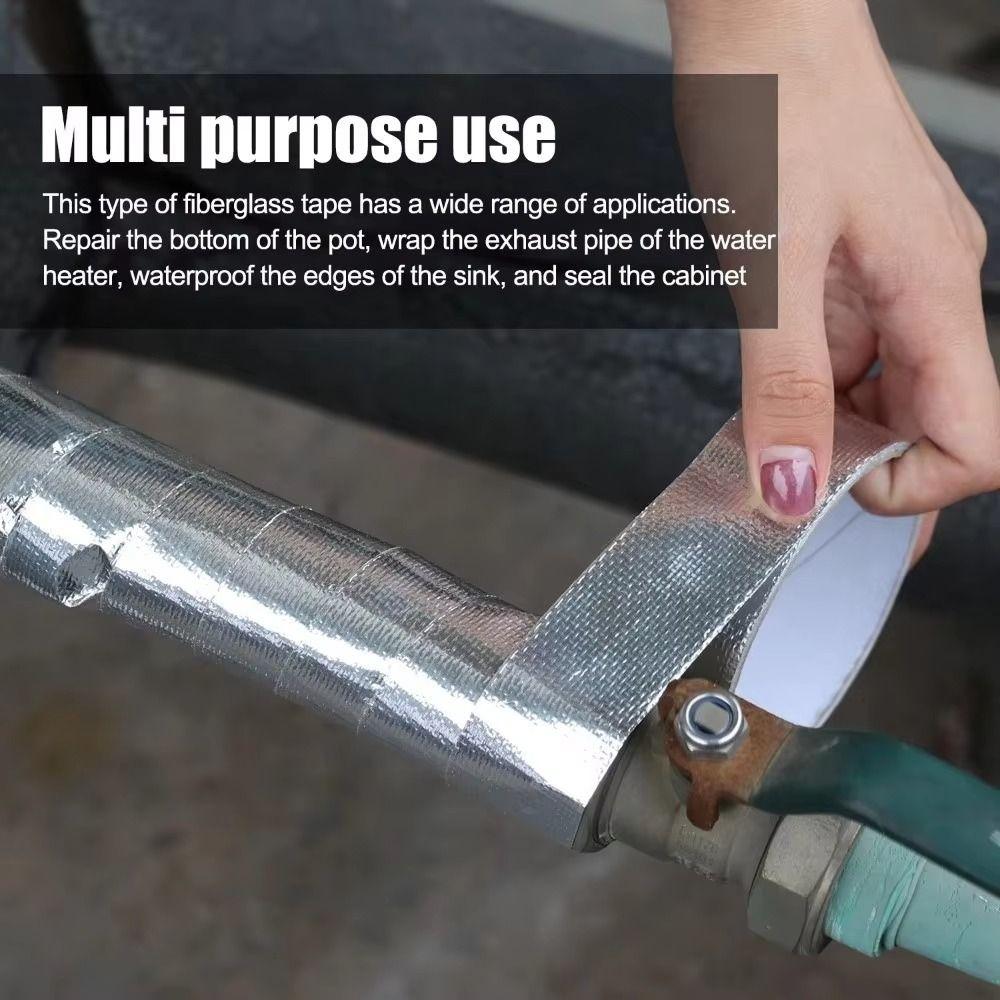 High Temperature Fiberglass Aluminum Foil Tape 5/10/20M Tin Foil Paper Tape New Fireproof Tape