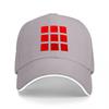 Red Grid Pattern Black Baseball Cap Classic Design Adjustable Fit Unisex Streetwear Fashion Accessory
