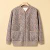 Autumn New Elderly Knitted Sweater Female Mother Cardigan Old Woman Striped Top Grandma Coat