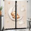 2PCS Digital Printed Curtains, Little Bear Moon Starry Night Cute Kids, Window Curtains for Living Room Bedroom Home Decoration