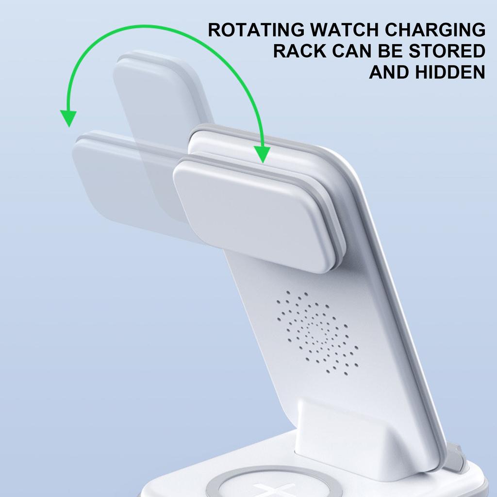 Многофункциональная зарядная станция 15 Вт Беспроводная зарядная подставка для нескольких устройств Магнитная зарядная док-станция с будильником
