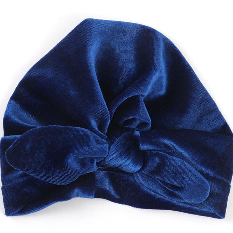 1 шт., золотая бархатная шапочка-тюрбан для младенцев, детей, новорожденный, стильная шапочка с узлом на ушах, головной убор, подарок на день рождения, реквизит для фотосъемки