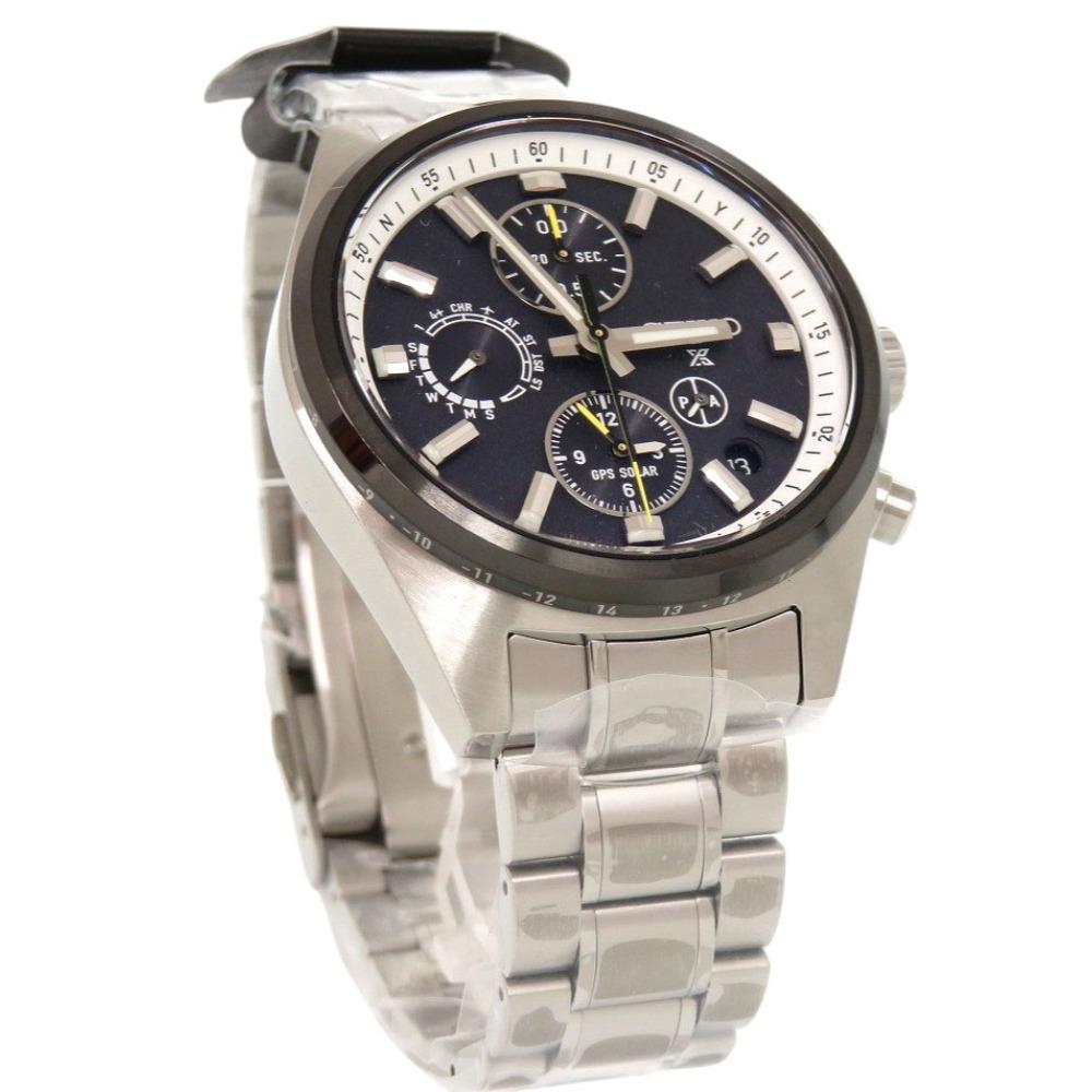 Used AUTHENTIC SEIKO SBED011 5X83-0AH0-1 Prospex Black SS GPS Solar Radio Wristwatch