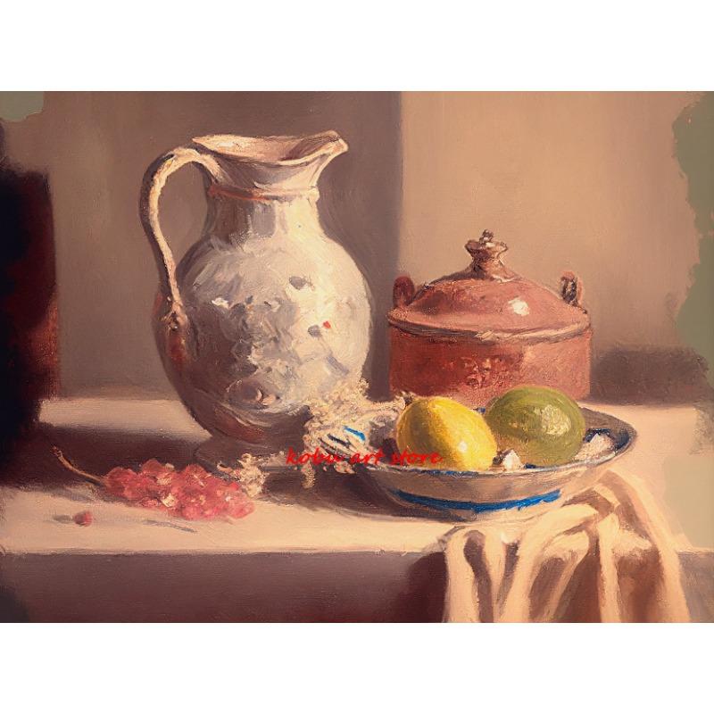 Винтажные цветочные горшки кувшины яблоки натюрморт постер фермерский принт холст картина ретро настенное искусство картина кухня комната домашний декор