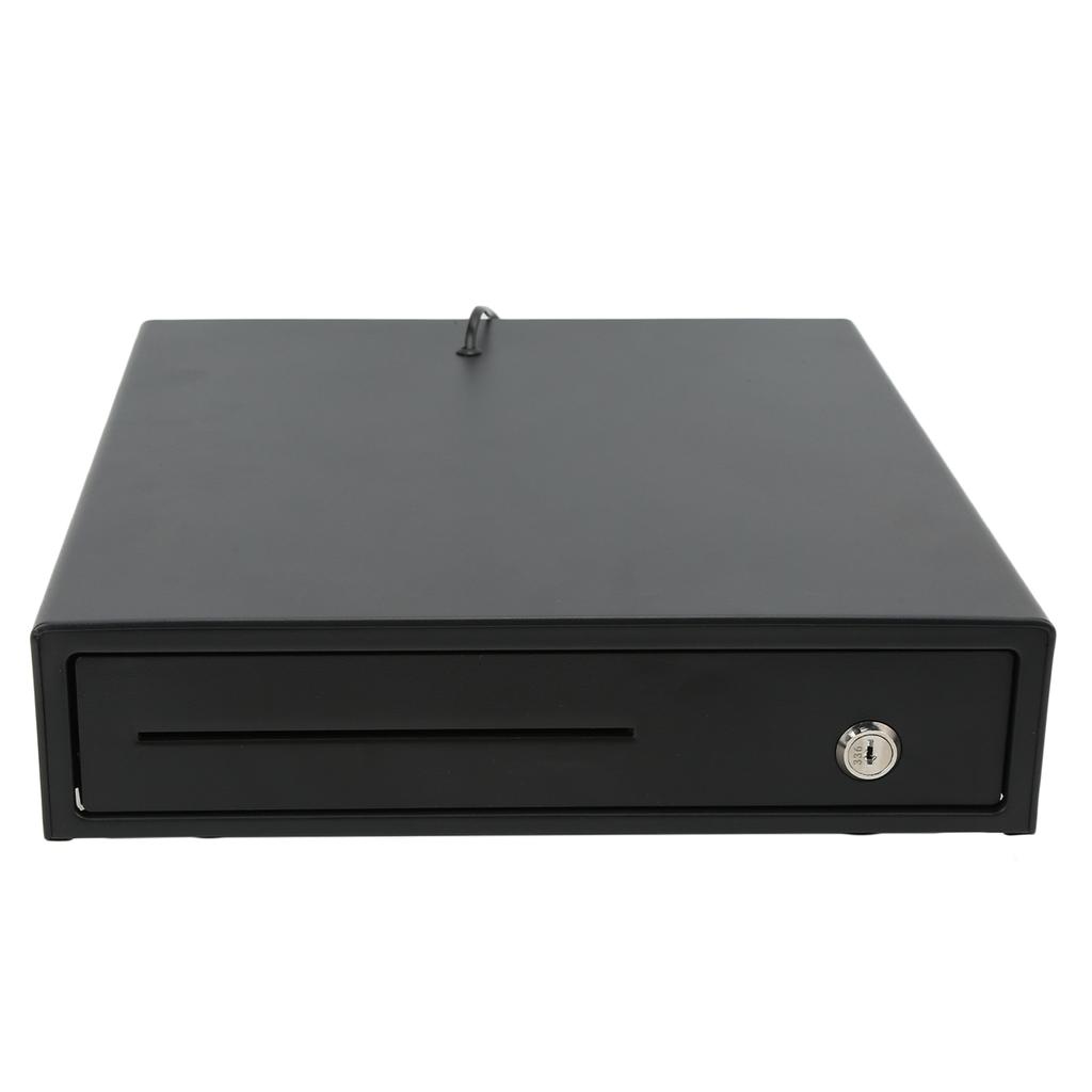 Cash Register Box 3 Coin Tray 4 Bill 3 Level Lock Black DC 12?24V with 2 Keys for Supermarket