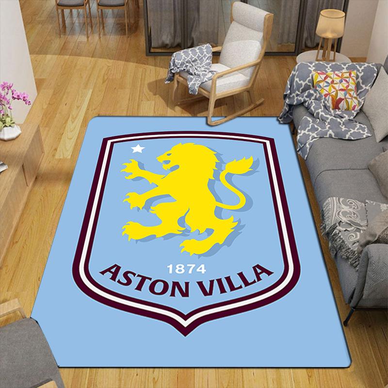 Коврик с узором Aston Villa для пола в гостиную или спальню. Мягкий и удобный ковер. Подарок на день рождения и праздник.