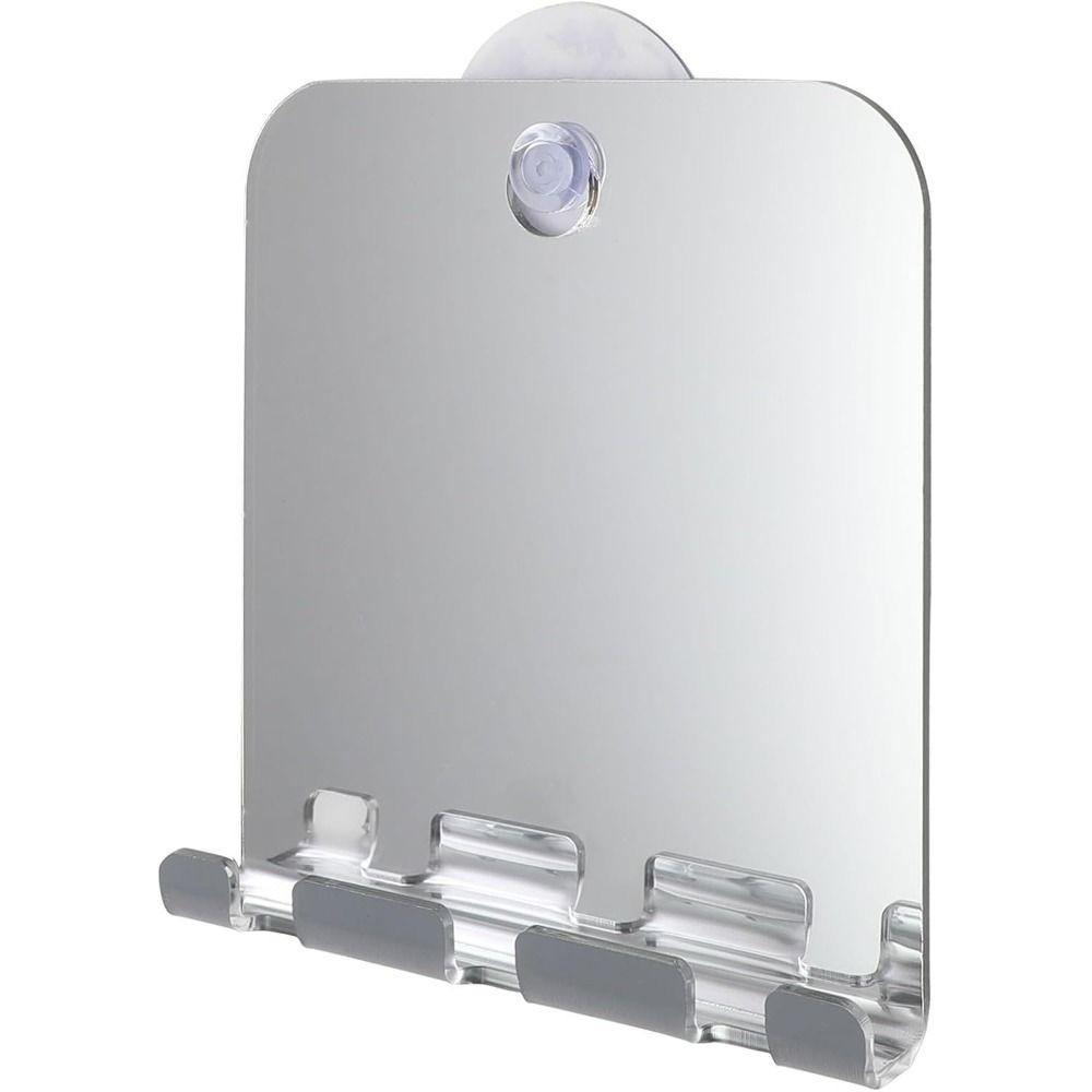 Shatterproof Anti-Fog Shaving Mirror with Wall Suction Fogless Makeup Mirror Bathroom Tools
