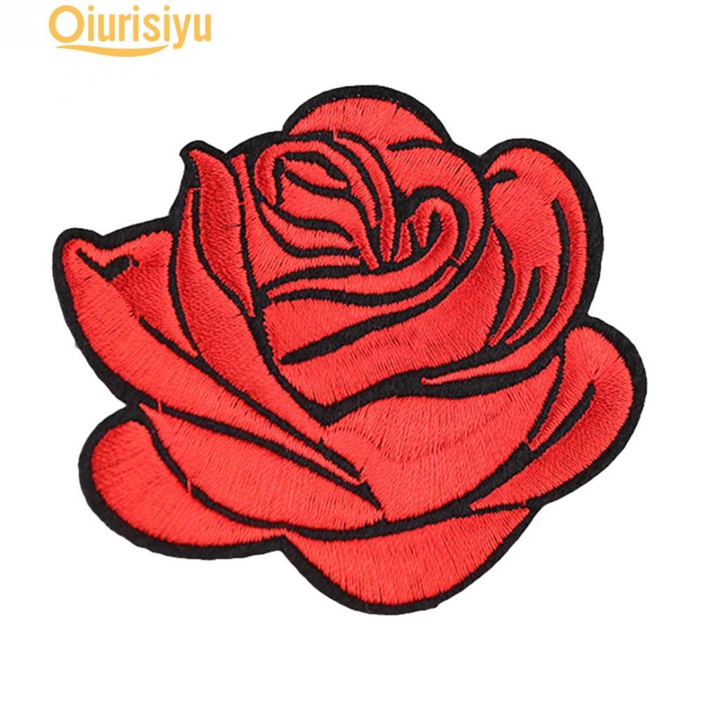 Rose Badge Iron On Patch Decoration Flower Hat Applique Accessory