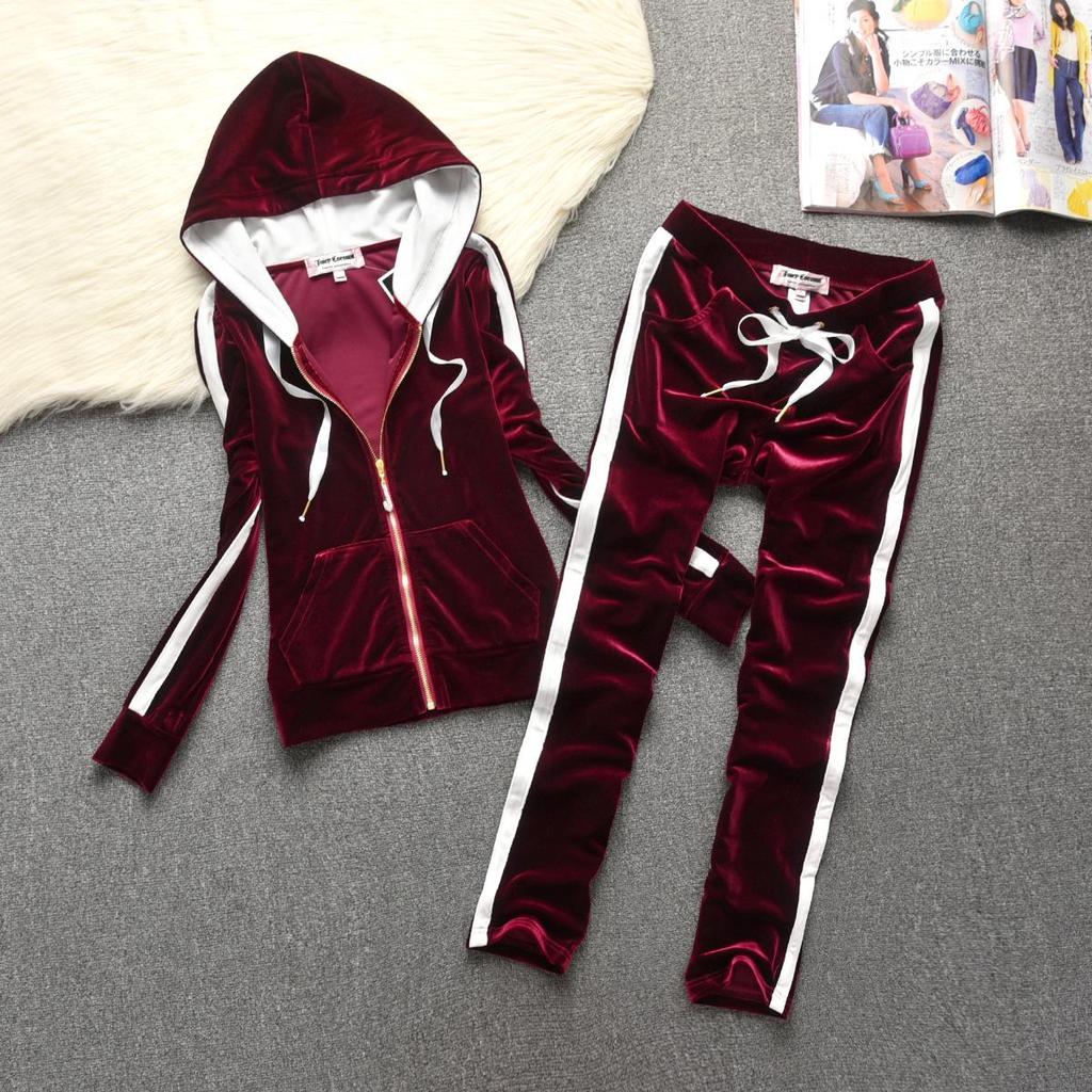 Women's Trendy Embroidered Velvet Hoodie & Wide-Leg Pants Set for Work, Casual, or Athletics