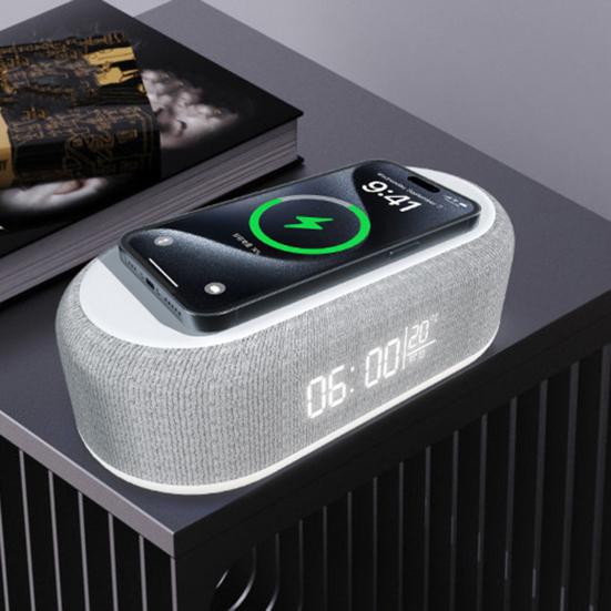 RGB Цифровой будильник Ночник Отображение температуры Bluetooth-совместимый динамик 15 Вт Быстрая