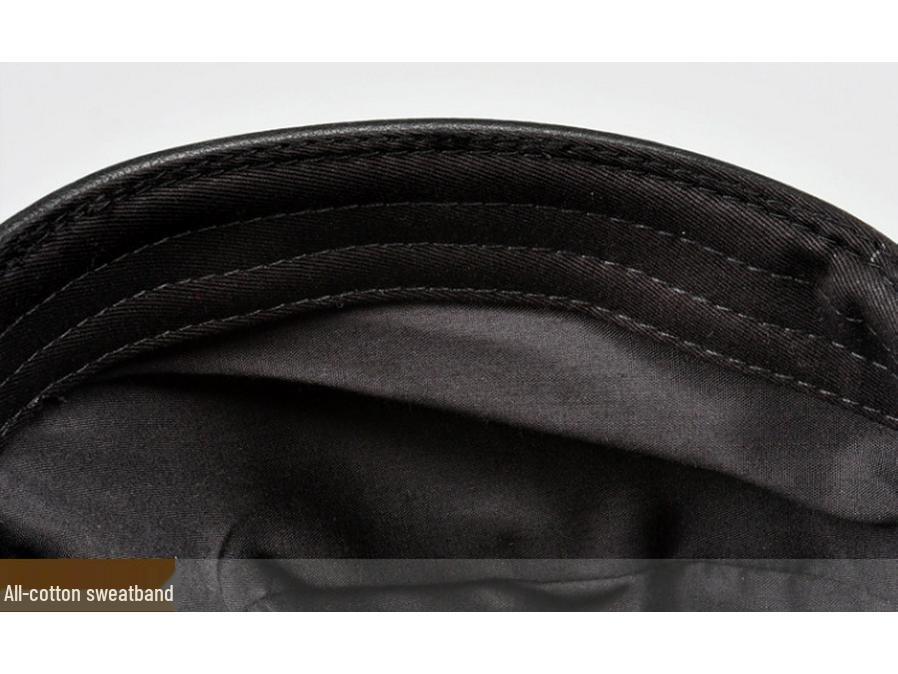 Мужской осенне-зимний берет-восьмиуголка из натуральной кожи - Повседневная восьмиугольная шляпа для мужчин среднего и пожилого возраста