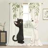 2Pcs- Elegant Cat Print Curtains, Pole Bag Curtains, Bedroom And Living Room, Home Decoration, Room Decoration