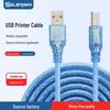 Transparent Blue USB 2.0 Printer Cable with Square Port