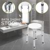 Elderly Bath Shower Chair Adjustable 7 Height Bench Bathtub Stool Seat Non Slip Disabled Toilet Home White Chair Seat