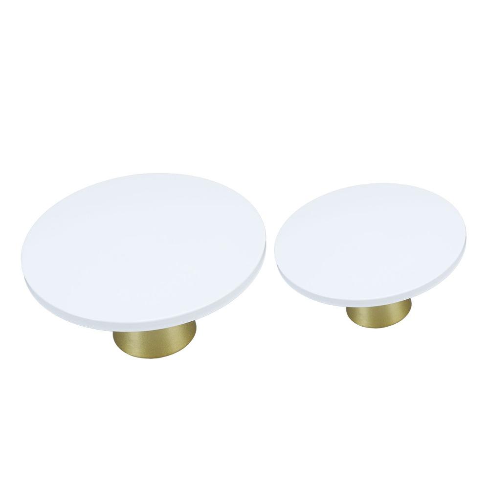 2pcs Iron Cake Stand Set Gold Finish Pedestal Tray Dessert Display Stand Dessert Presentation