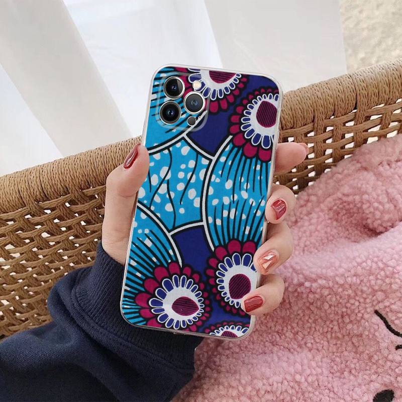 Чехол для телефона из африканской вощеной ткани для iPhone 14 13 12 Mini 11 Pro XS Max X XR SE 6 7 8 Plus Мягкий силиконовый чехол